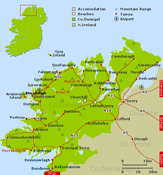 Map of County Donegal