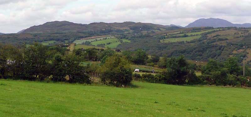 The View from Mountain Lodge cottage over the surrounding landscape.